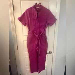 Skies Are Blue Purple Utility Style Denim Jumpsuit XS